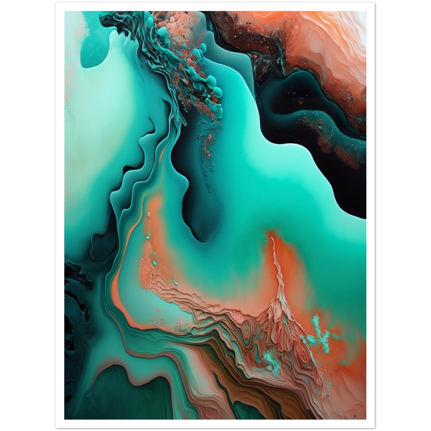 Organic Depths Abstract Painting Wall Art Print