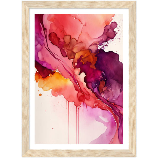 Nature's Analogous Symphony - Fuchsia Watercolour Wall Art Print