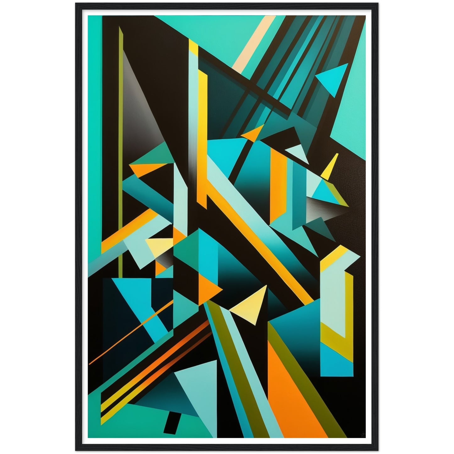 Turquoise Tango: Geometric Abstract Wall Art Print