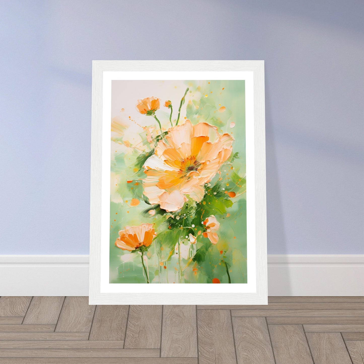 Soft Earthy Close-Up Marigold Flower Wall Art Print