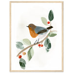 Load image into Gallery viewer, Pretty Perched Robin Wall Art Print
