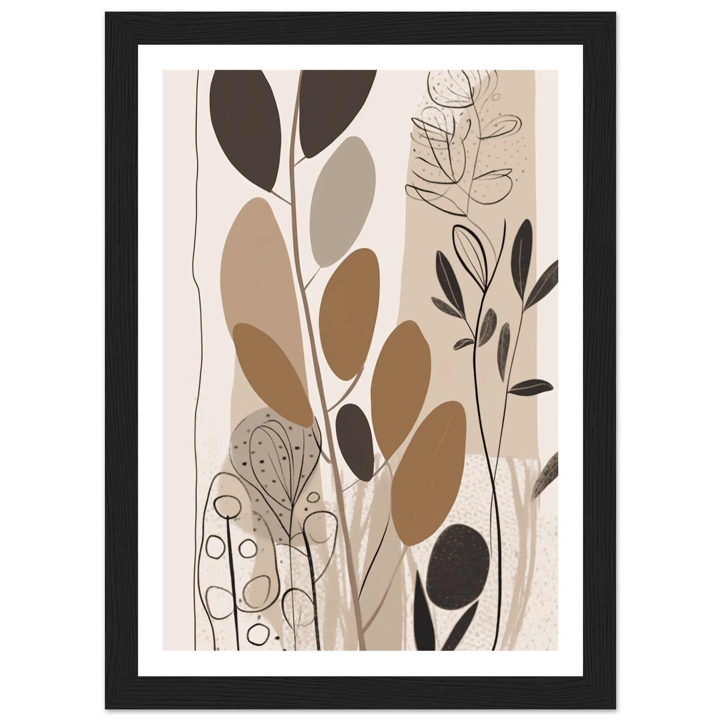 Earthly Botanical Abstract Plants Wall Art Print