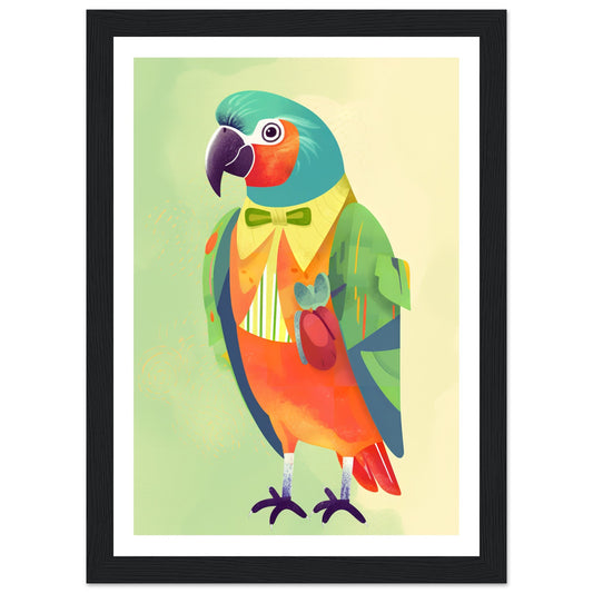 Feathered Parrot Vibrant Wall Art Print