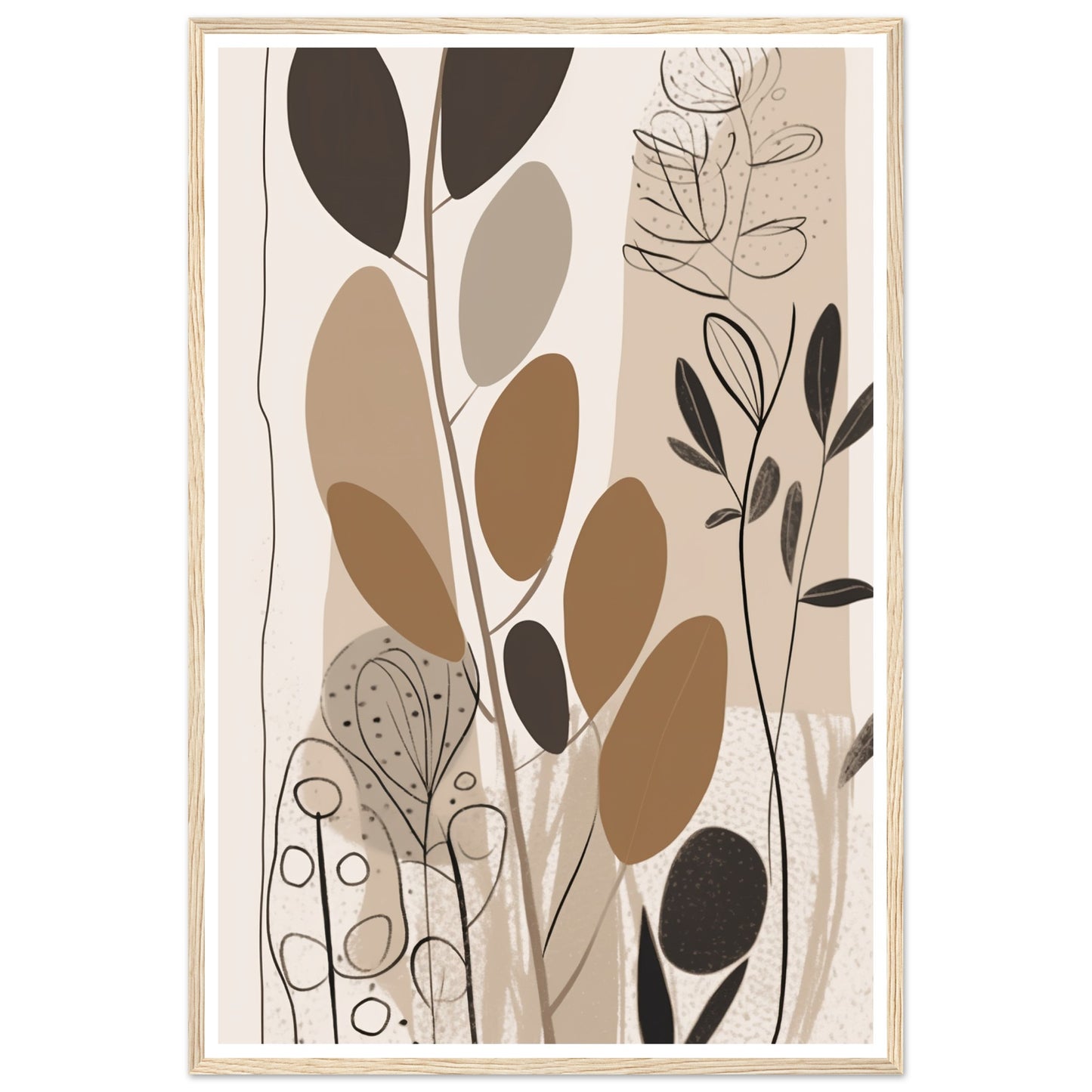 Earthly Botanical Abstract Plants Wall Art Print