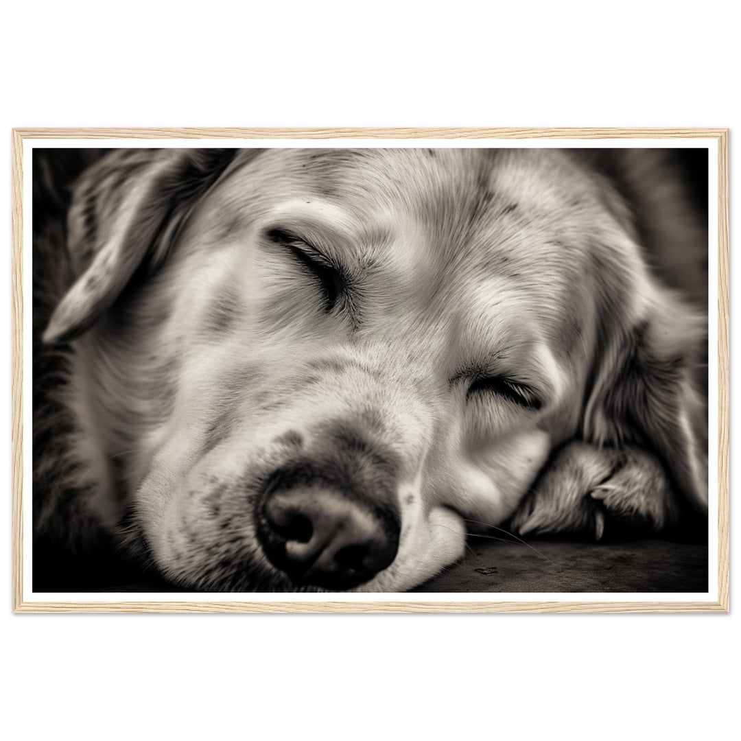 Peaceful Slumber Close-Up of Sleeping Dog Photograph Wall Art Print