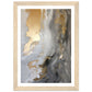 Fluid Melodies of Black, White, and Gold Abstract Wall Art Print