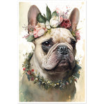 Load image into Gallery viewer, Flower Crown French Bulldog Regency Inspired Wall Art Print