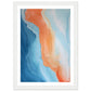 Melted Streams of Orange and Blue Abstract Painting Wall Art Print