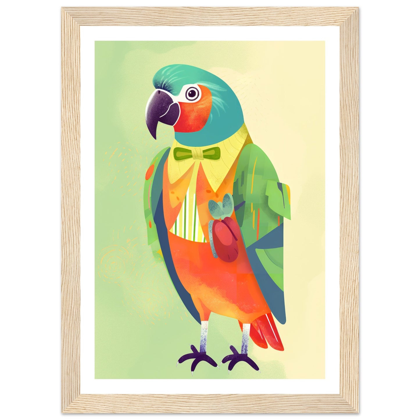 Feathered Parrot Vibrant Wall Art Print