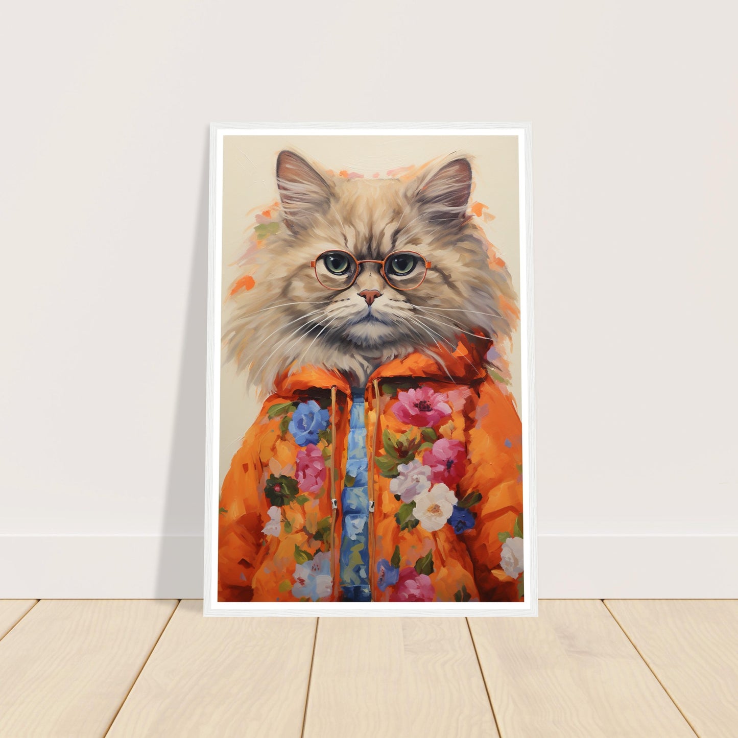 Groovy Hippy Kitty - Whimsical Ragdoll Cat Wall Art Print