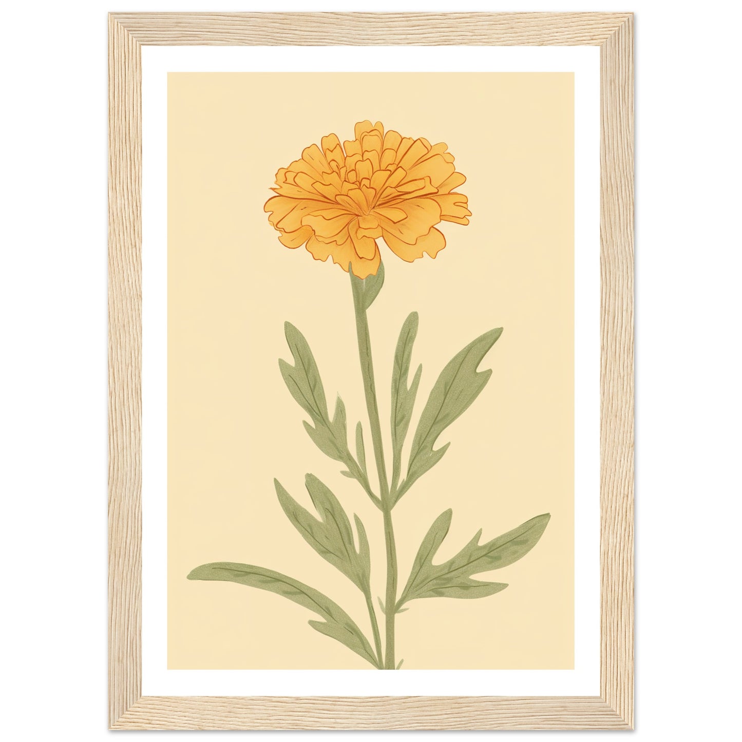 Marigold Flower Pastel Petals Wall Art Print