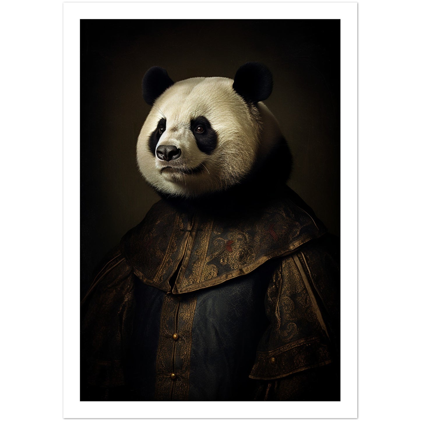 Majestic Tudor Panda Portraiture Wall Art Print