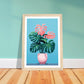 Quirky Monstera Plant Art Print