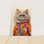 Load image into Gallery viewer, Groovy Hippy Kitty - Whimsical Ragdoll Cat Wall Art Print