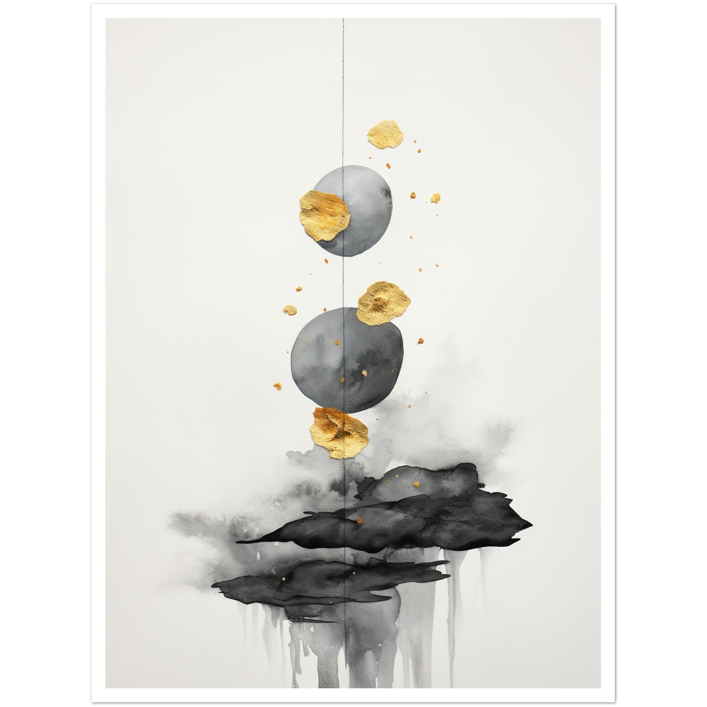 Golden Glimmers Amongst Dark Clouds Wall Art Print