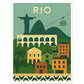 Rio de Janeiro cityscape and landmarks art print, unframed, 45x60 cm