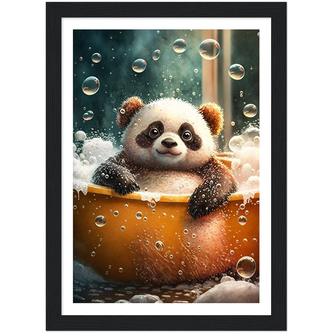 Bubble Bath Panda Bathroom Wall Art Print