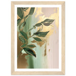 Load image into Gallery viewer, Golden Botanical Fluid Leaf Symphony Wall Art Print