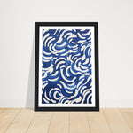 Load image into Gallery viewer, Blue Nautical Swirl Symphony Abstract Pattern Wall Art Print