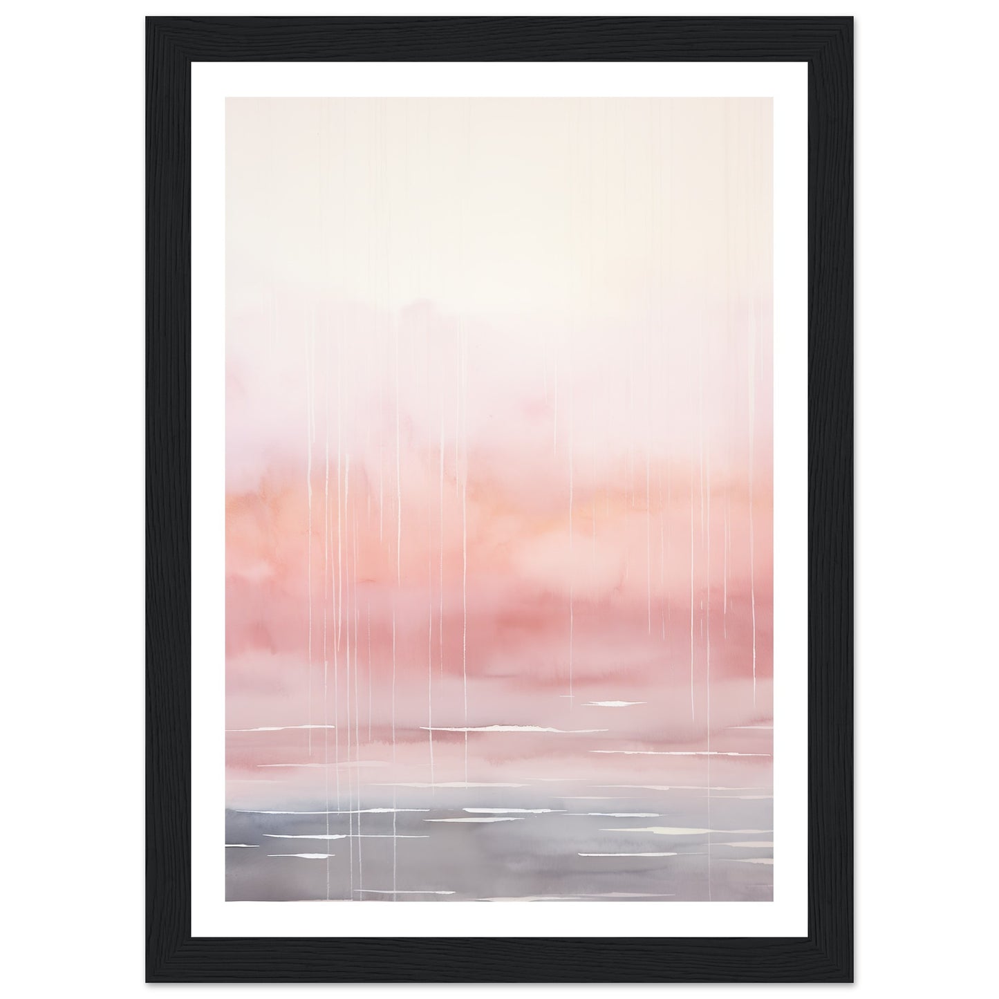 Minimalist Light Pink Tranquil Horizon Wall Art Print