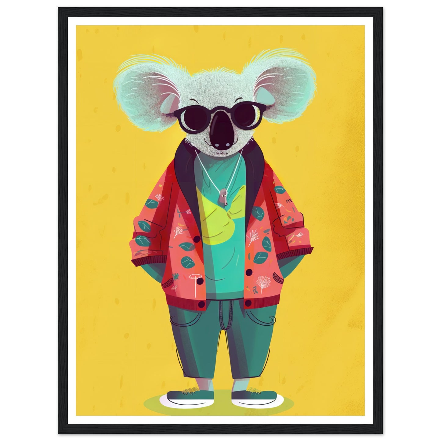 Trendy Koala Couture Illustration Wall Art Print