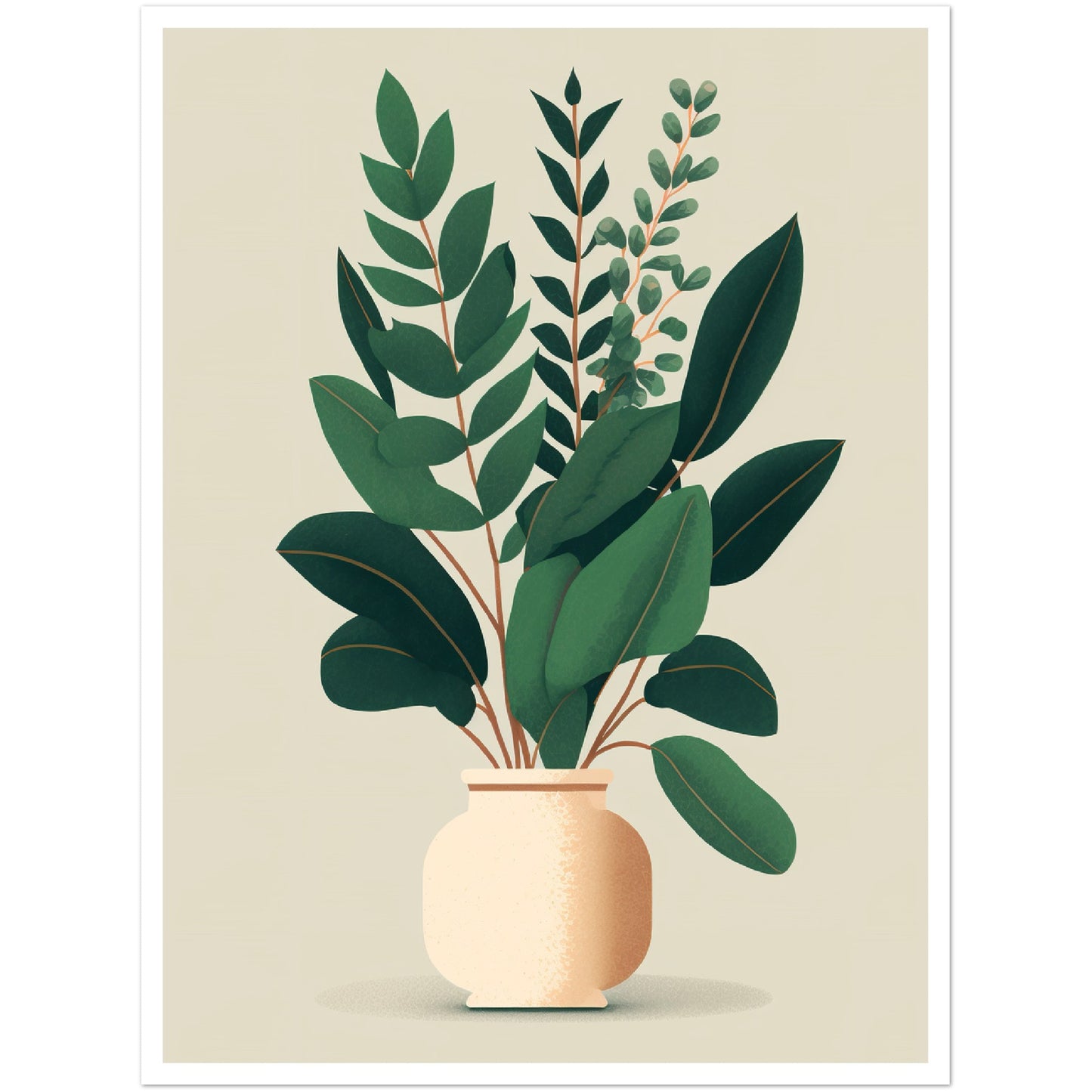 ZZ Plant Vase Wall Art Print