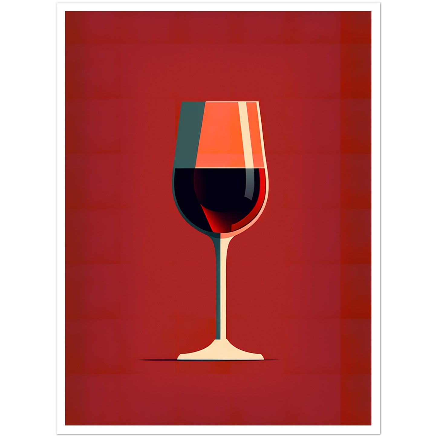 Red Wine Chic Minimalist Wine Glass Art