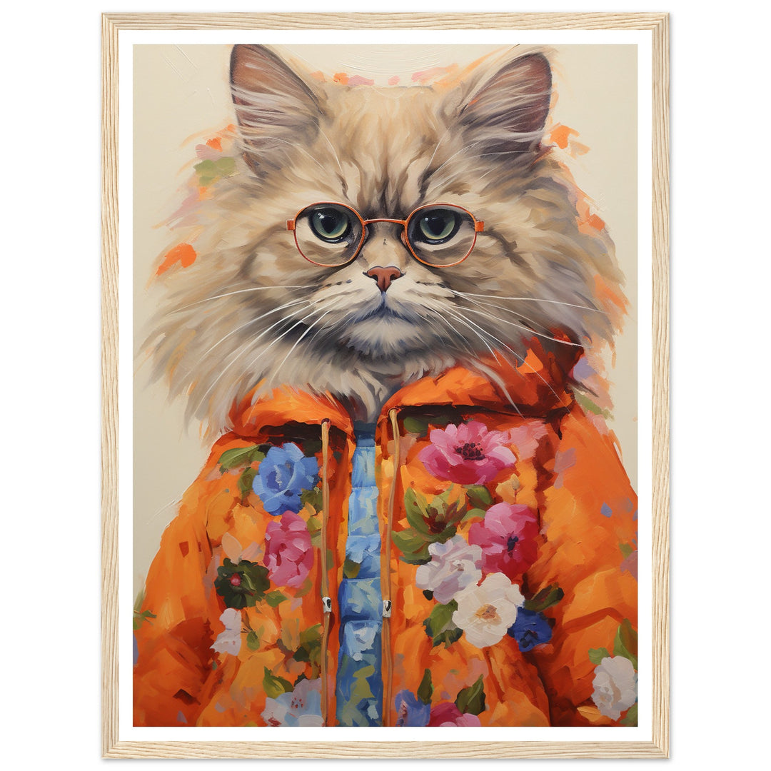 Groovy Hippy Kitty - Whimsical Ragdoll Cat Wall Art Print