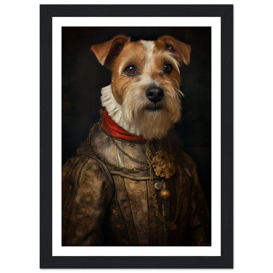 Tudor-Era Neck Ruff Dog Portraiture Wall Art Print