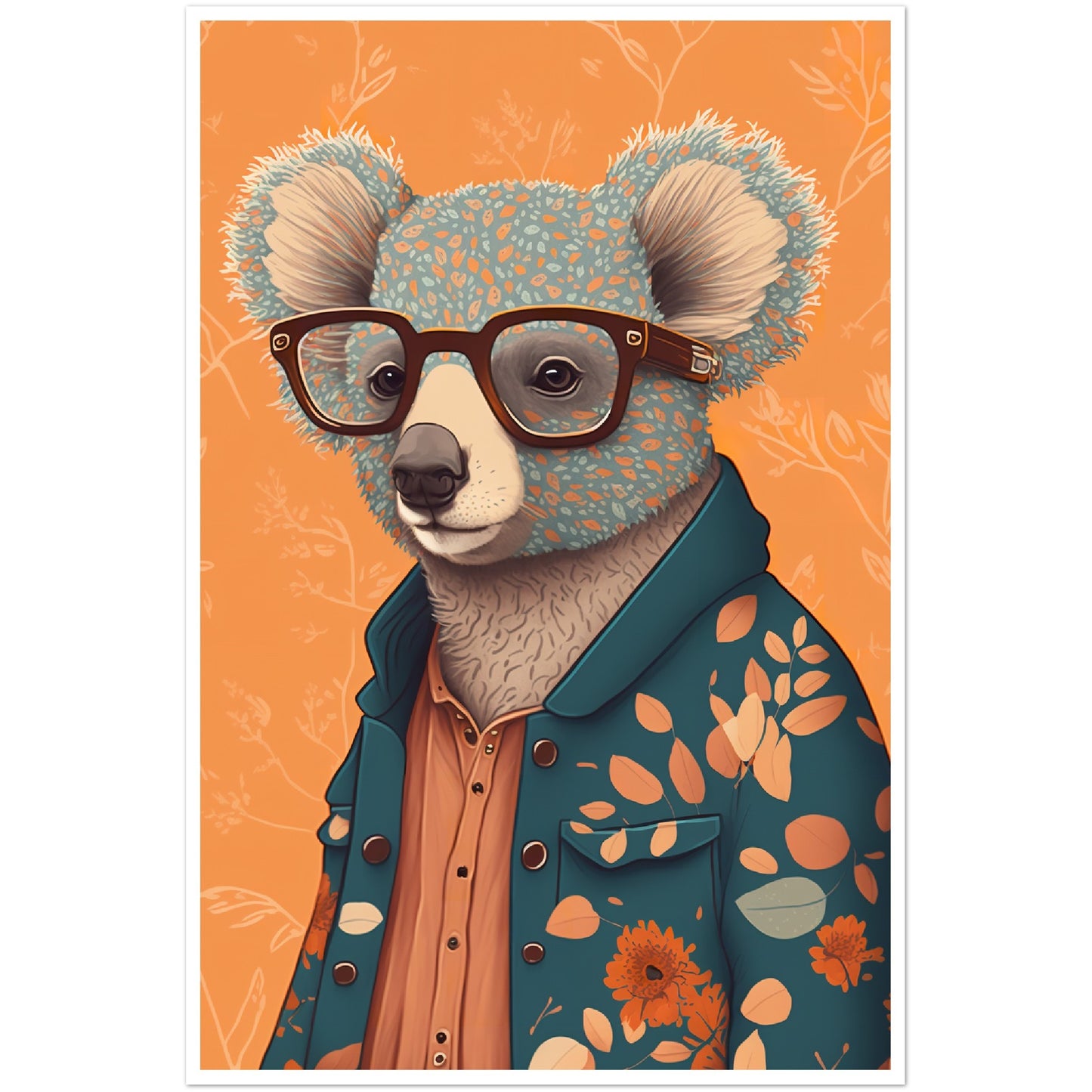 Trendy Koala Illustration Wall Art Print