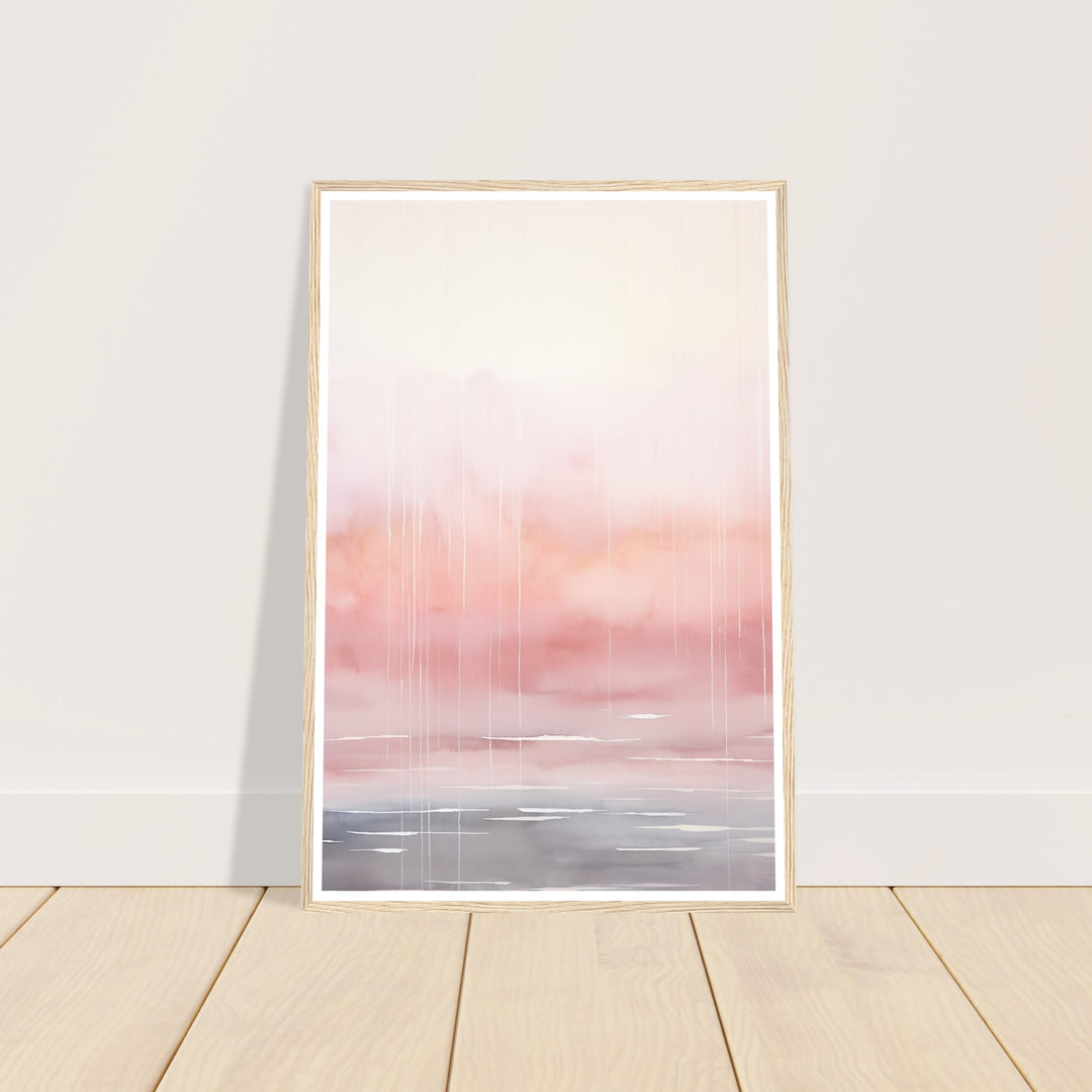 Minimalist Light Pink Tranquil Horizon Wall Art Print