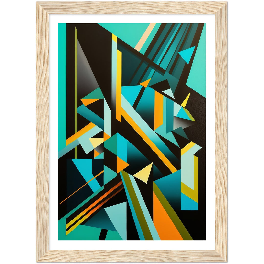 Turquoise Tango: Geometric Abstract Wall Art Print
