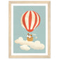 Dog in Hot Air Balloon Adventure Wall Art Print