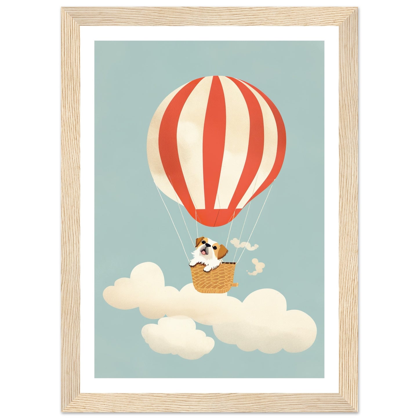 Dog in Hot Air Balloon Adventure Wall Art Print