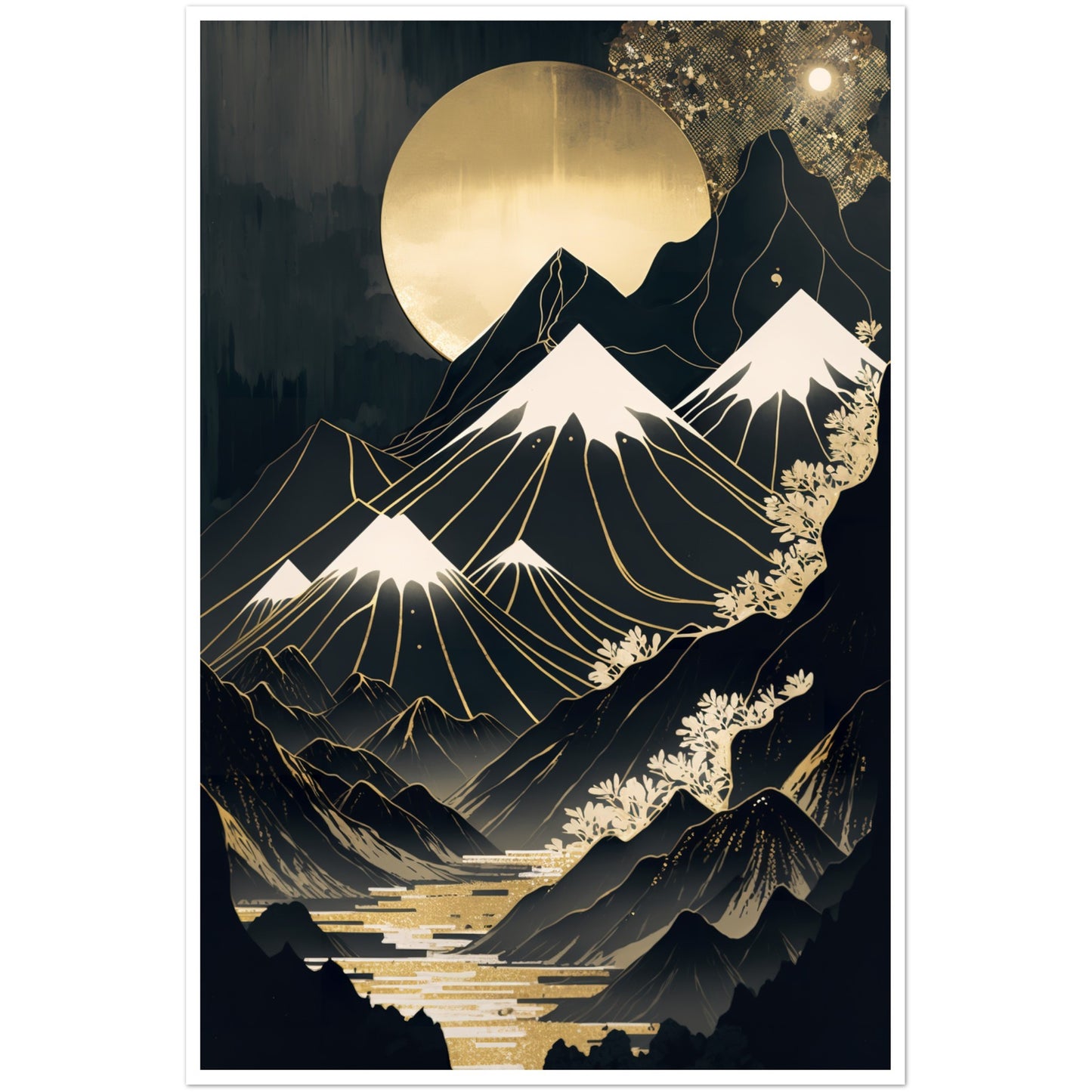 Shimmering Gold Dark Mountainous Vistas