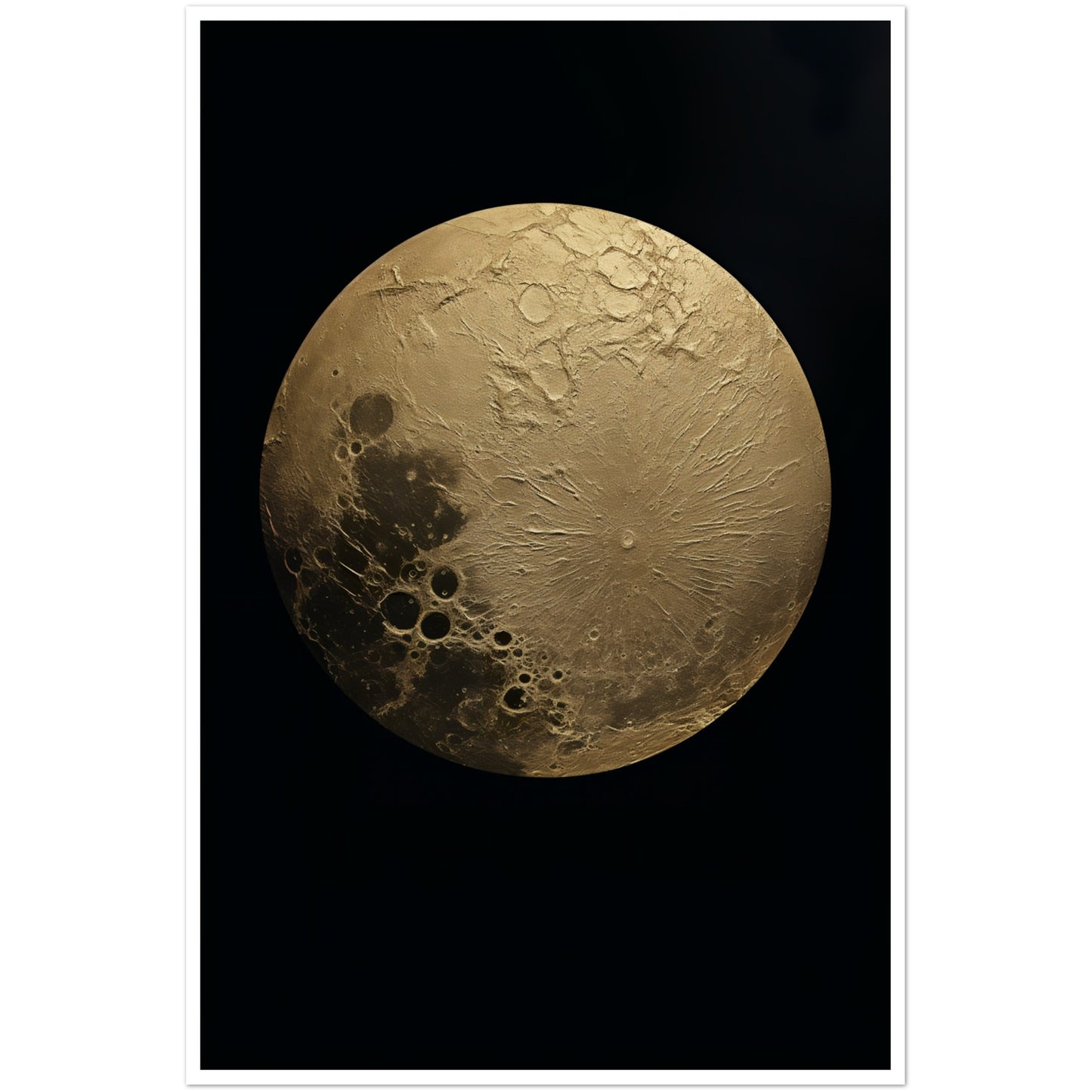 Full Moon Golden Textures Wall Art Print