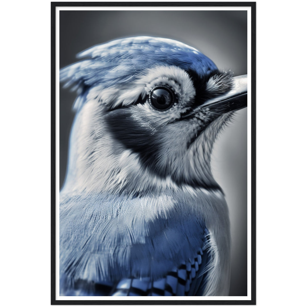 Blue Jay's Intense Gaze Bird Photograph Wall Art Print