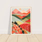 Crimson Peaks Abstract Landscape Patterns Wall Art Print