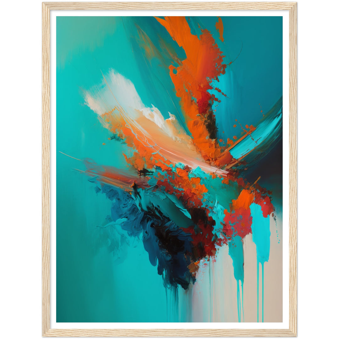 Turquoise Coral: Bold Emotive Abstract Wall Art Print