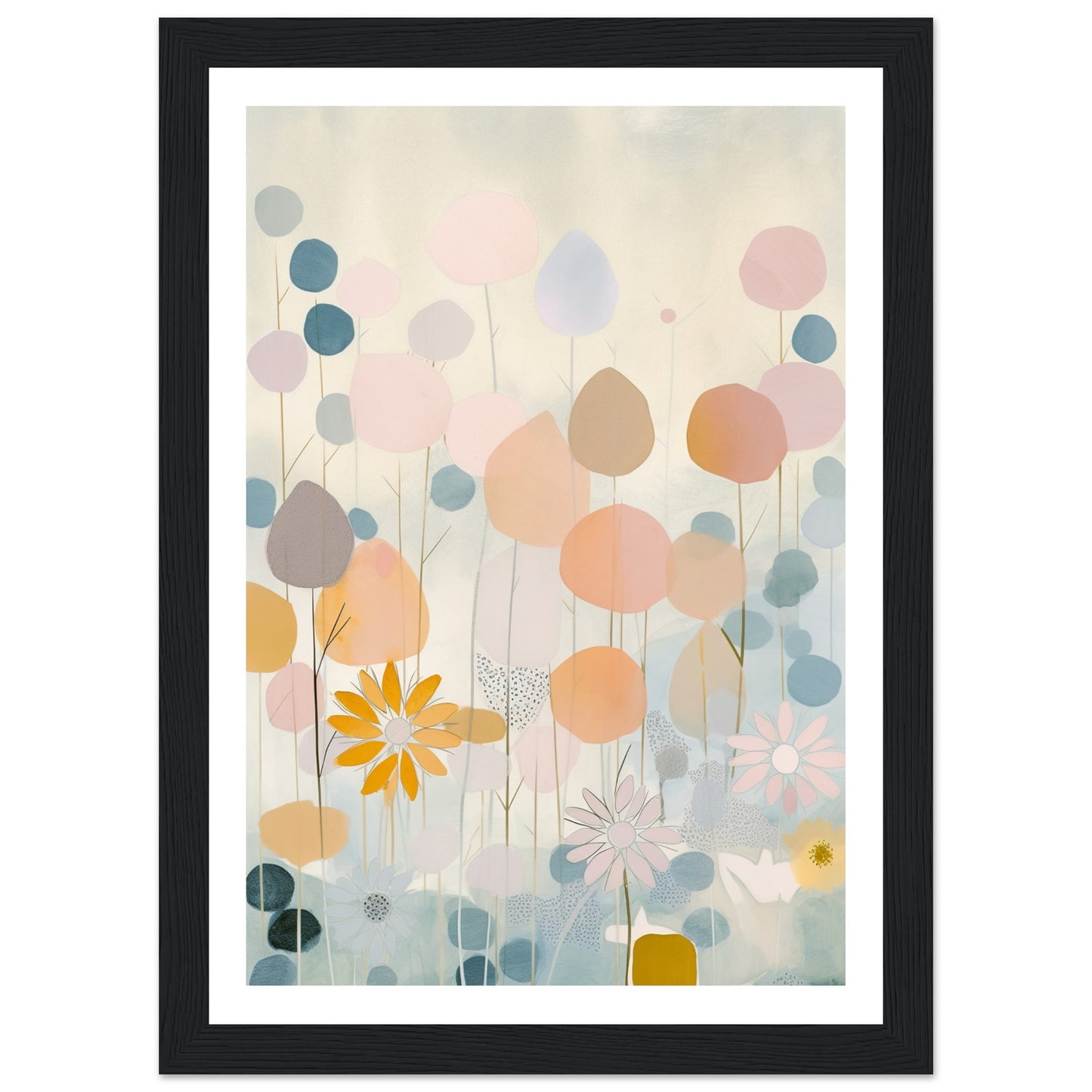 Blossoming Meadows Pastel Symphony Wall Art Print