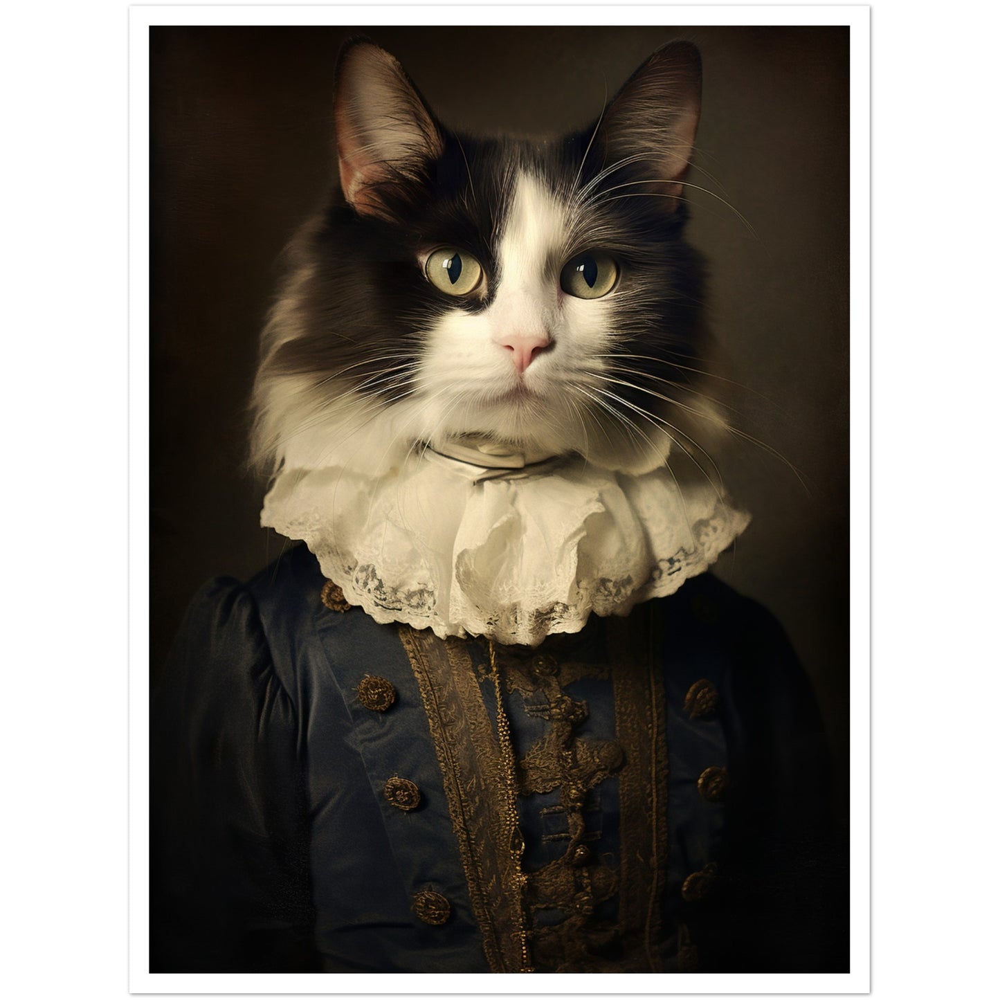 Vintage Tudor-Era Ragdoll Cat Portraiture Wall Art Print