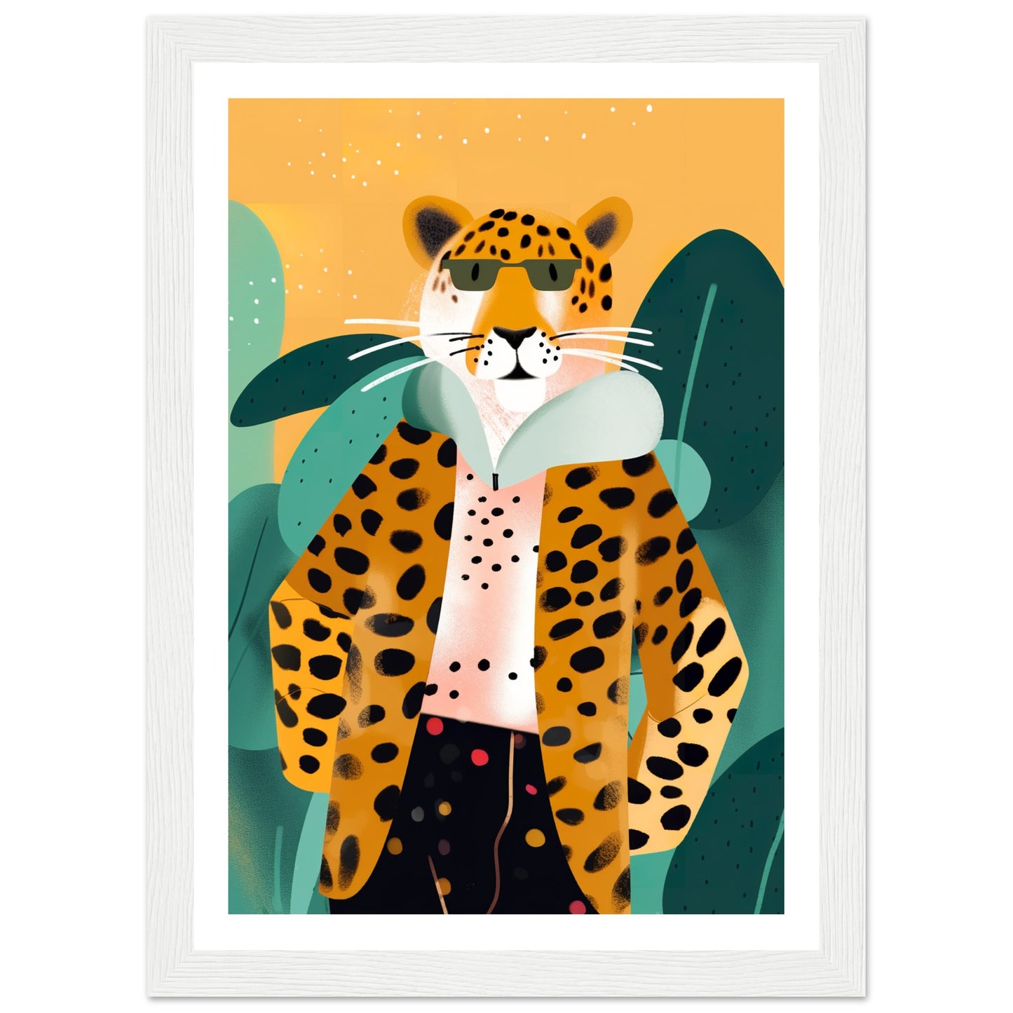 Trendy Leopard Chic Wall Art Print