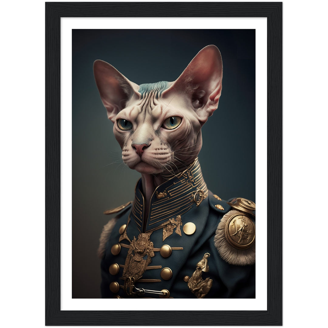 General Sphynx Cat Portraiture Wall Art Print