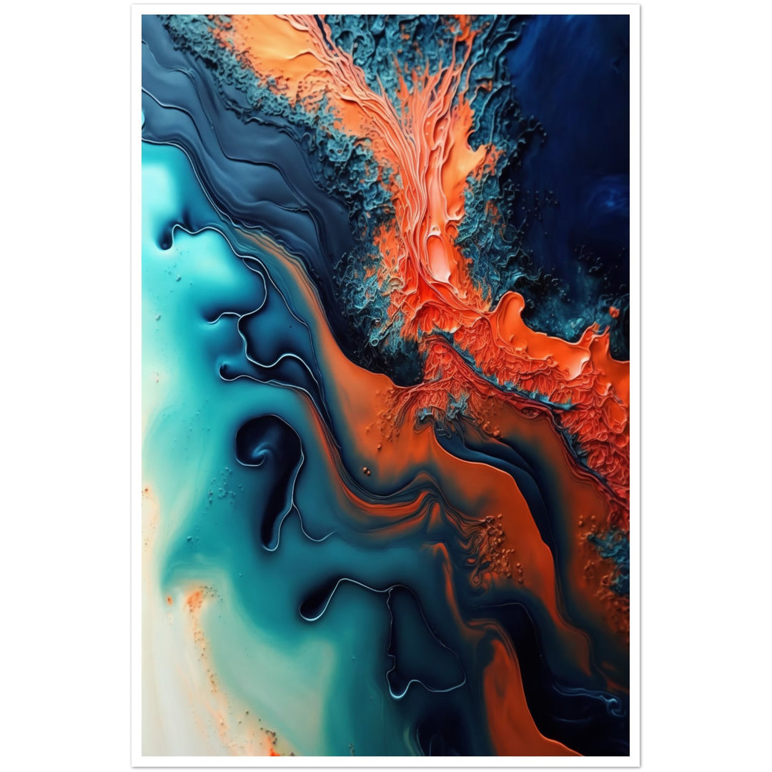 Oceanic Fusion Abstract Painting Wall Art Print