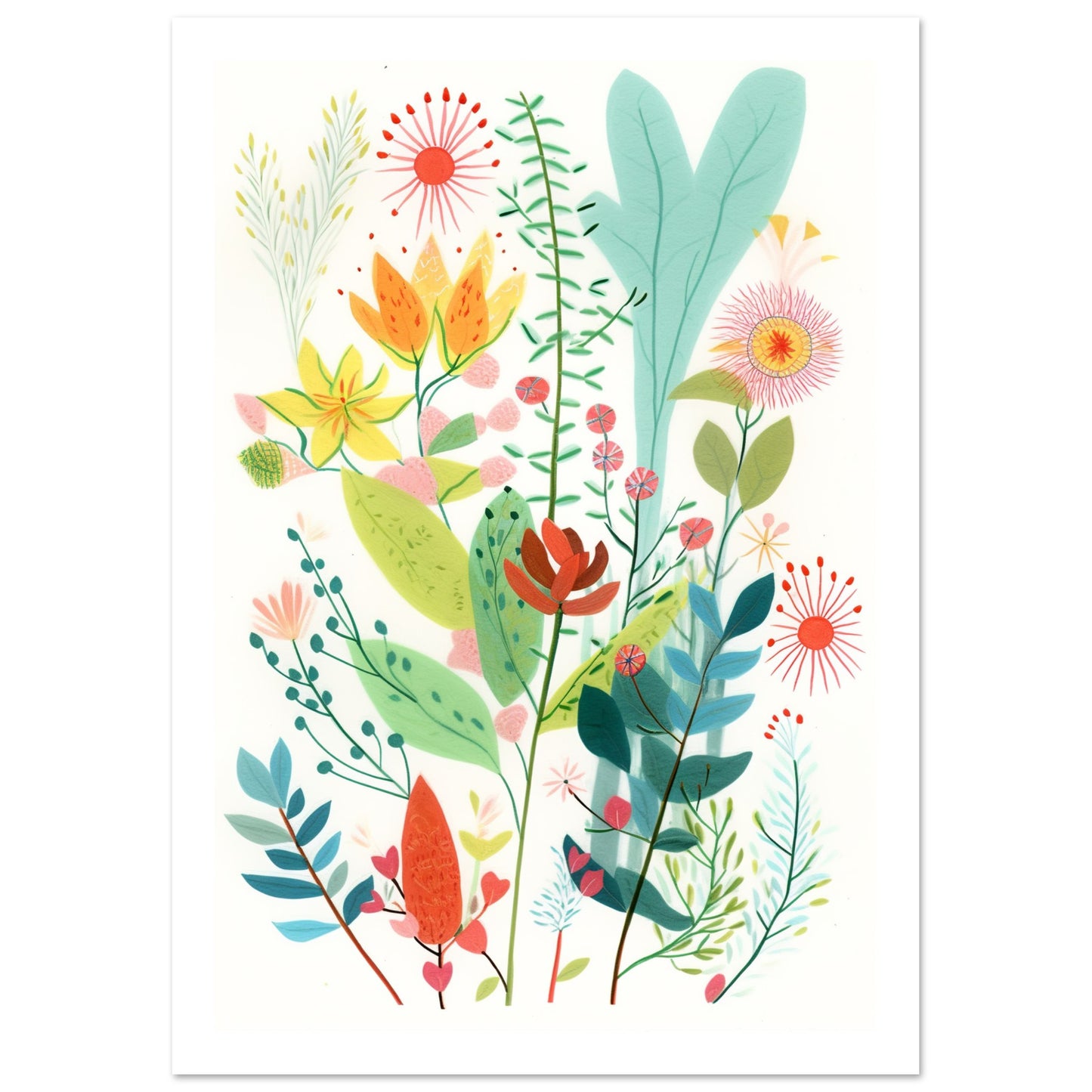 Charming Floral Oasis Wall Art Print