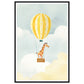 Giraffe Hot Air Balloon Sky Adventure Wall Art Print