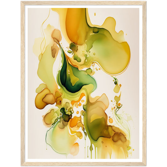 Nature's Chromatic Symphony - Mustard Edition Watercolour Wall Art Print