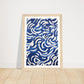 Blue Nautical Swirl Symphony Abstract Pattern Wall Art Print