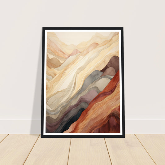 Earthly Abstract Mountain Range Wall Art Print