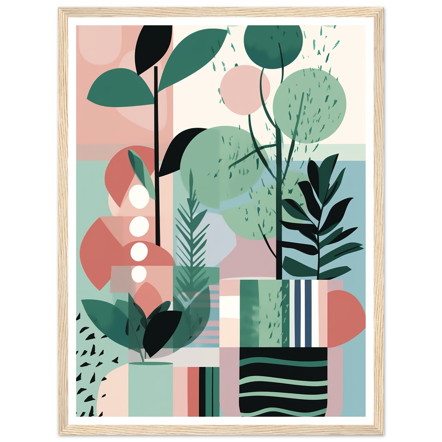 Plant Botanical Abstract Patterns Illustration Wall Art Print